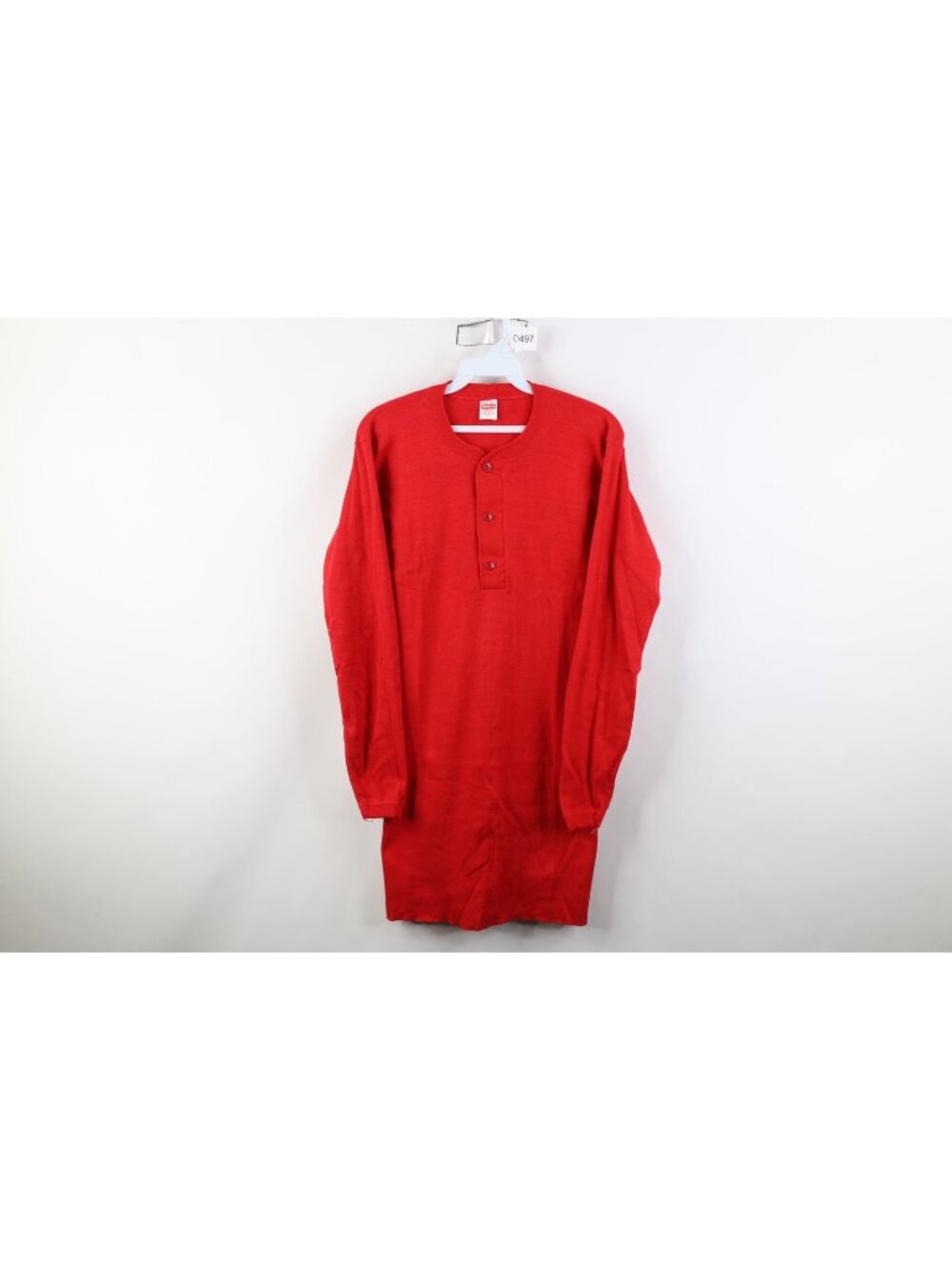 Deadstock Vtg 50s Healthknit Mens Medium Thermal Ribbed Knit Henley T-Shirt USA